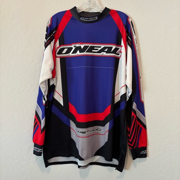 O'NEAL Motocross Jersey Men's Blue Red Off-Road Racing Shirt Gear Size Large - Picture 1 of 16